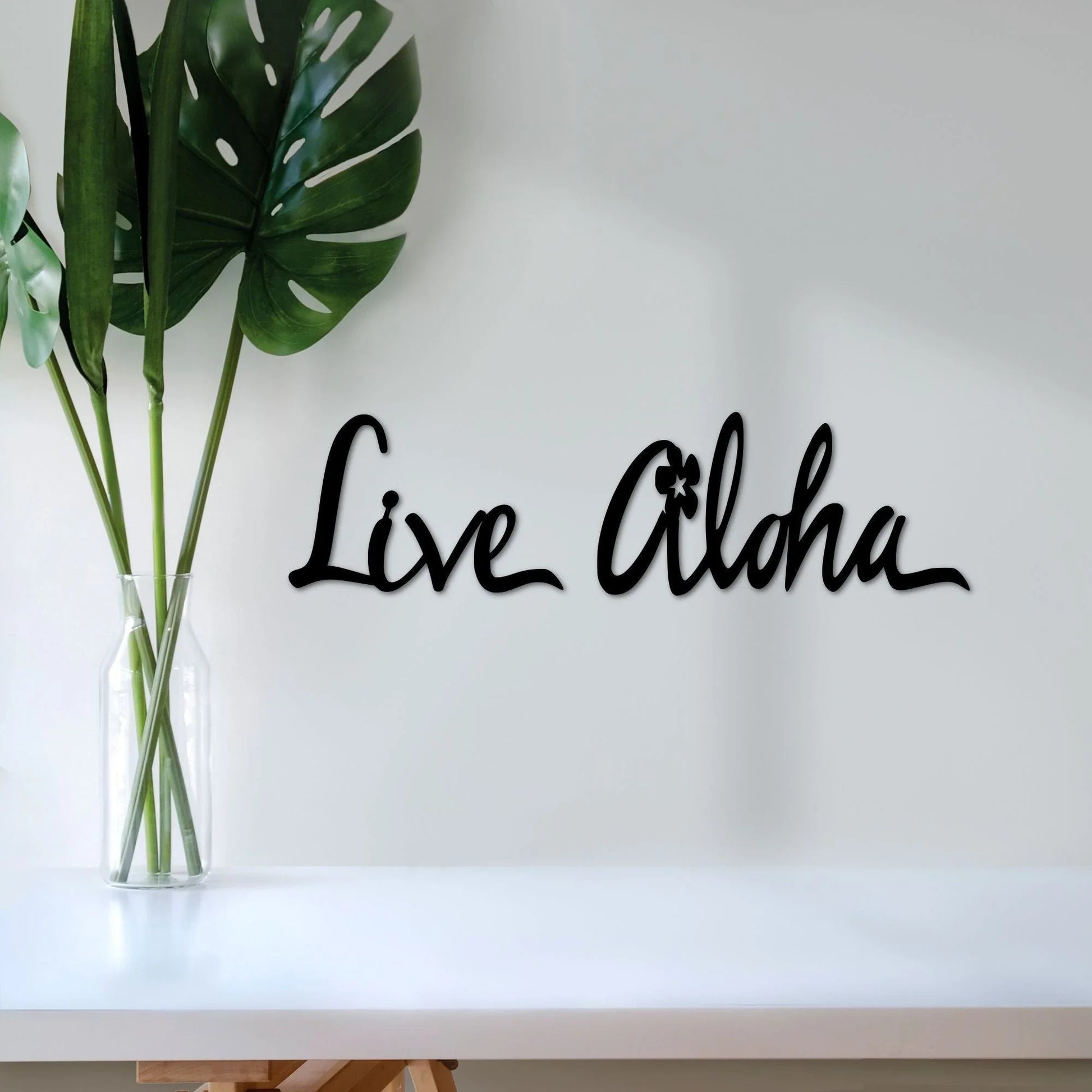 Live Aloha Saying Hawaii Hawaii Flower Decor Island Art Hawaiian Metal Sign Hawaiian Gifts Island Sign - 8 inches - metal sign