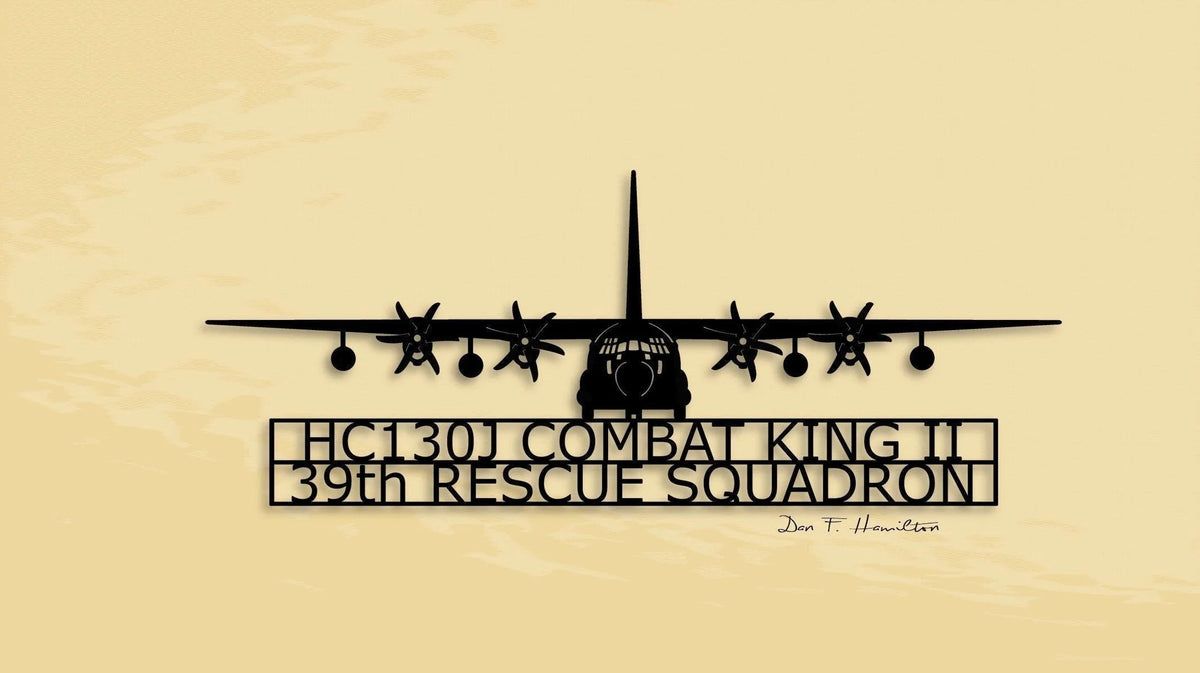 Hc130j Combat King Ii 39th Rescue Squadron Aircraft Metal Sign Cut Metal Sign Wall Decor - 8 inches - metal sign