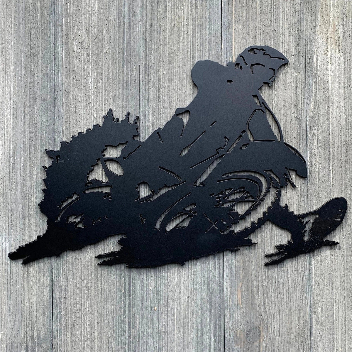 Dirt Bike Metal Sign Cutout Cut Metal Sign Wall Metal Art - 8 inches - metal sign