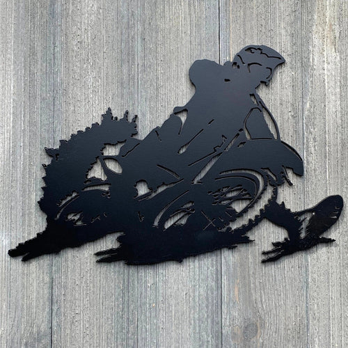 Dirt Bike Metal Sign Cutout Cut Metal Sign Wall Metal Art - 8 inches - metal sign