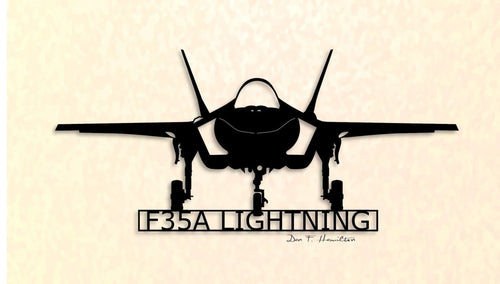 F35a Lightning Stealth Multirole Combat Aircraft Metal Sign Cut Metal Sign Wall Decor - 8 inches - metal sign