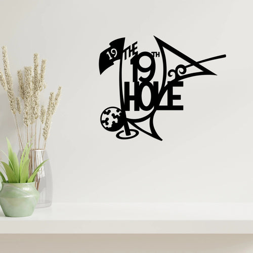 Golf Decor Metal Sculpture 19th Hole Metal Signs Golf Lover House Decor Sign For Home - 8 inches - metal sign