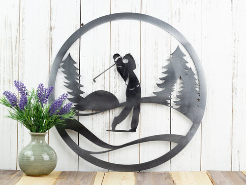 Golfer Metal Wall Decor Golf Gift For Him Golf Gift Golfer Gift Outdoor Sign Golf Art Metal Sign Fathers Day Gift Dad Gift - 8 inches - metal sign