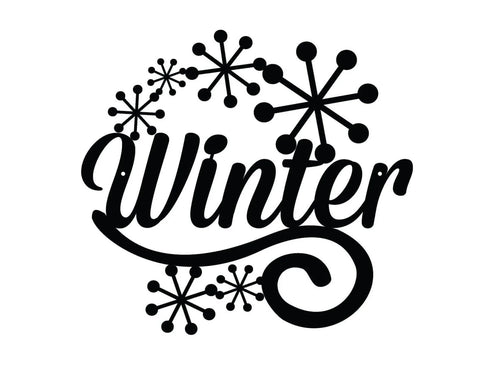 Winter Metal Sign Black Seasonal Decor Outdoor Sign Door Sign Metal Sign Winter Sign - 8 inches - metal sign