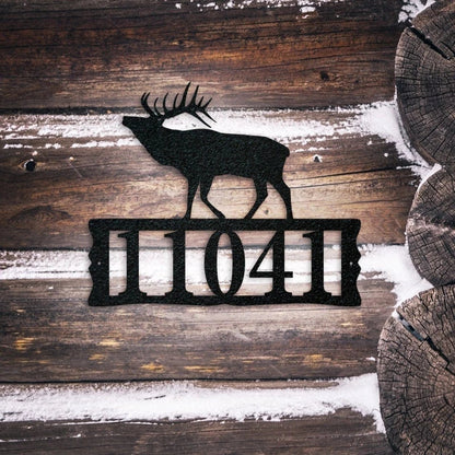 Elk Metal Address Plaque For House Address Number Metal Address Sign House Numbers Front Porch Address - 8 inches - metal sign
