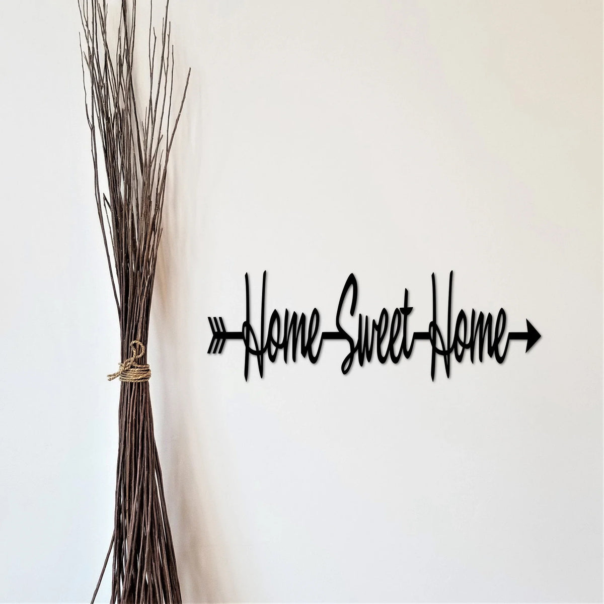 Home Sweet Home Sign Arrow Wall Decor Cutouts With Sayings Metal Word Art Cursive Words Split Arrow Word Arrow - 8 inches - metal sign