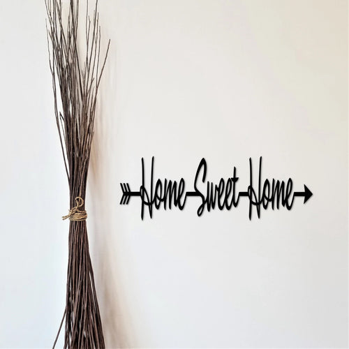 Home Sweet Home Sign Arrow Wall Decor Cutouts With Sayings Metal Word Art Cursive Words Split Arrow Word Arrow - 8 inches - metal sign