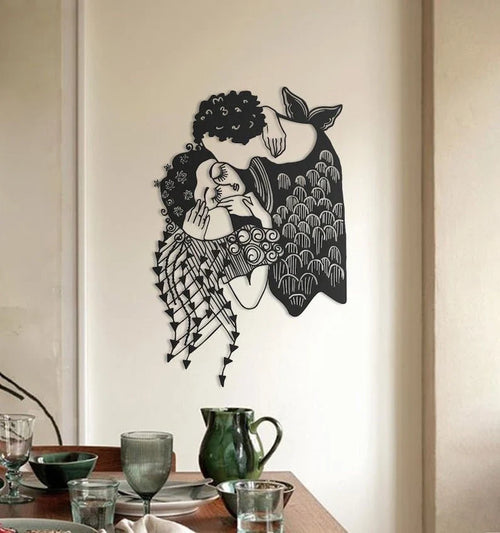 The Kiss Gustav Klimt Wall Art Metal Wall Decor Wall Signs Gustav Klimt Metal Wall Sculpture Der Kuss Wall Hanging - 8 inches - metal sign