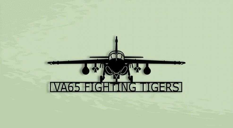 A6 Va65 Fighting Tigers Naval Attack Aircraft Metal Sign Cut Metal Sign Wall Decor - 8 inches - metal sign