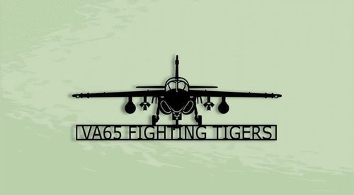 A6 Va65 Fighting Tigers Naval Attack Aircraft Metal Sign Cut Metal Sign Wall Decor - 8 inches - metal sign