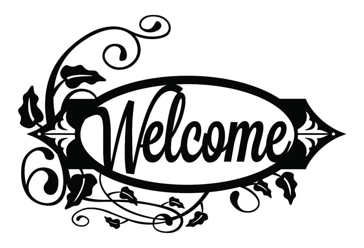 Welcome Metal Sign With Vines Black Outdoor Sign House Sign Door Sign Sign Signage - 8 inches - metal sign