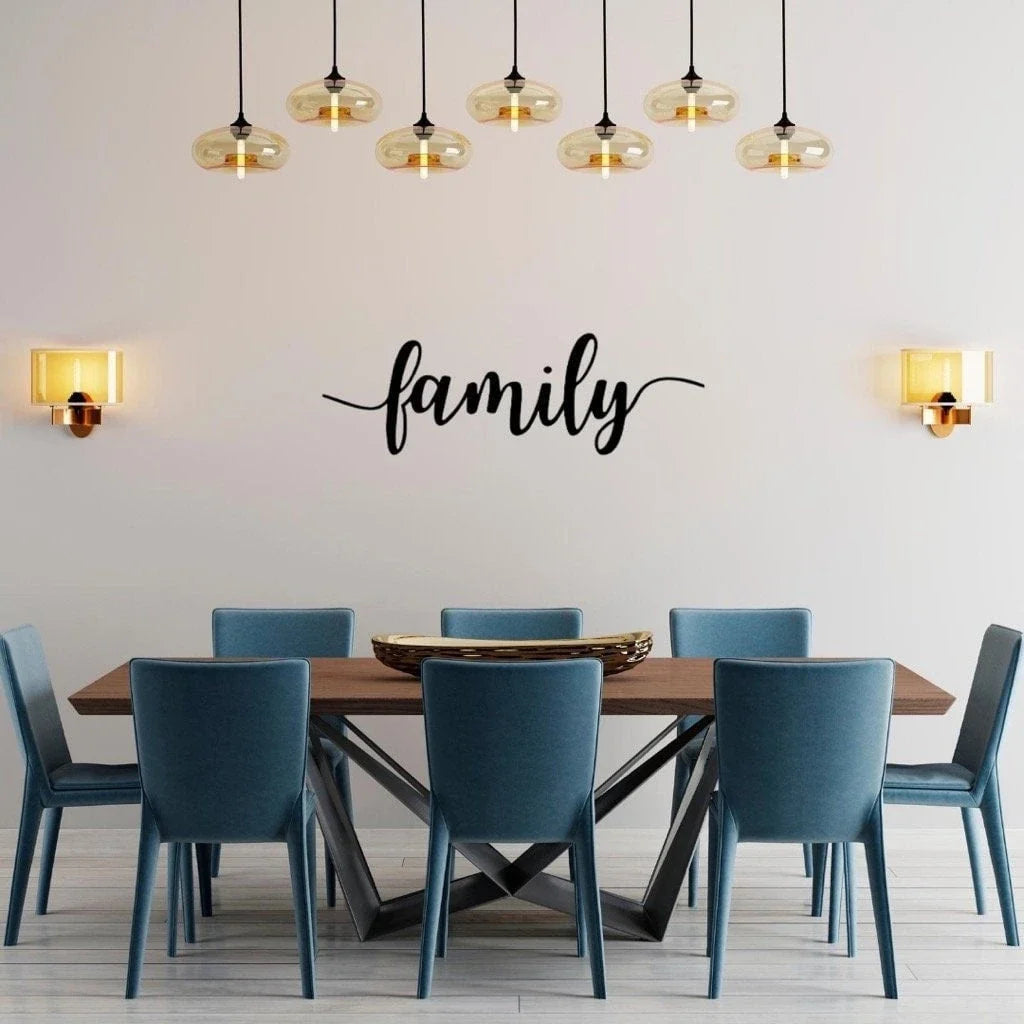 Family Script Sign 36" Only Cut Metal Sign Wall Decor Metal Sign Metal Art - 8 inches - metal sign