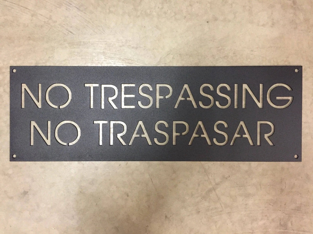 Metal No Trespassing No Trespar Sign Metal House Sign - 8 inches - metal sign