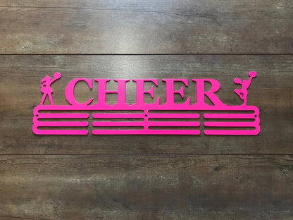 Cheer Medal Hanger Holder Display Rack 3 Rung Cut Metal Sign - 8 inches - metal sign