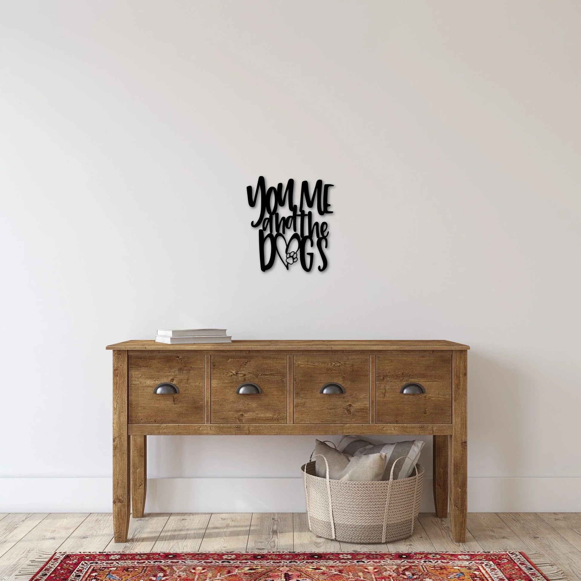 You Me And The Dogs Sign Metal Dog Sign For Home Dog Lover's Gift Dog Decor Sign To Put Up With Leashes - metal sign
