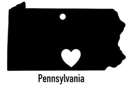 Pennsylvania State Ornament Cut Metal Sign Wall Decor Metal Sign Metal Art - 8 inches - metal sign