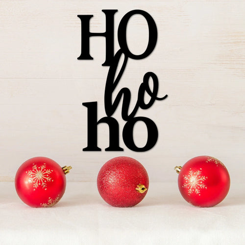 Ho Ho Ho Metal Sign Christmas Decor Metal Rustic Holiday Decor Christmas Sign Metal Door Hanger Santa Sign Winter Decor - 8 inches - metal sign
