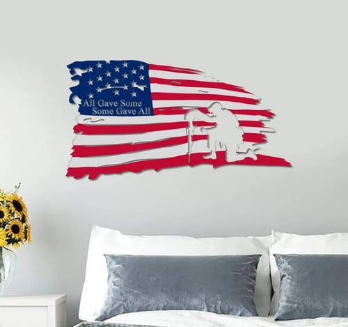 Veteran All Gave Some Some Gave All Independence Day Cut Metal Sign Cut Metal Sign - 8 inches - metal sign