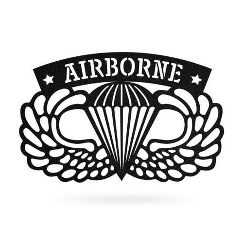 Airborne Emblem Wall Deeeecor Cut Metal Sign Metal House Sign - 8 inches - metal sign