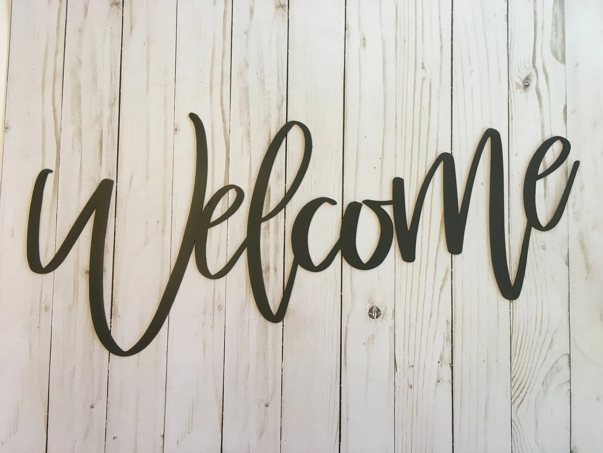 Welcome Metal Sign Metal Words Cut Metal Sign Wall Metal Art - 8 inches - metal sign