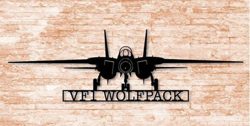 F14 Vf1 Wolfpack Naval Fighting Aircraft Metal Sign Cut Metal Sign Wall Decor - 8 inches - metal sign