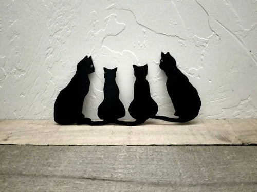 Cat Cat Decor Group Of 3 Cats Animal Decor Cat Gifts Animal Wall Decor Cat Lover Gift Idea Halloween Decoration - 8 inches - metal sign