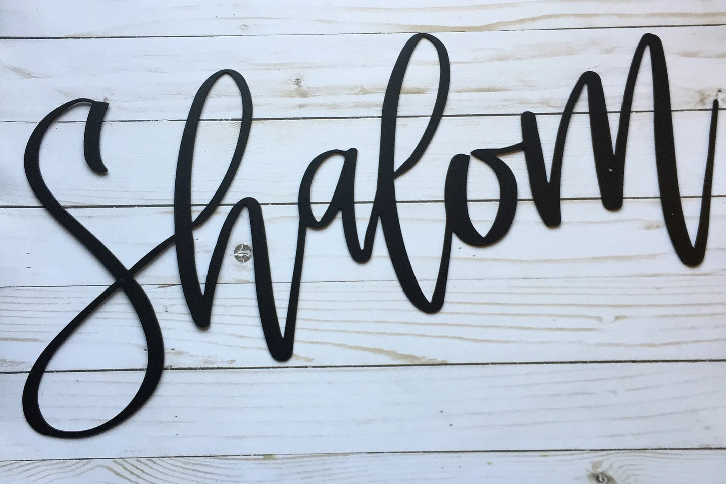Shalom Metal Sign Housewarming Gift Metal Words Greeting Sign Shalom Sign - 8 inches - metal sign