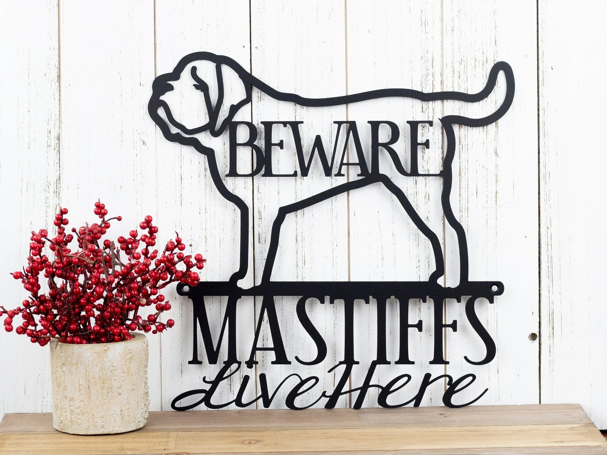 English Mastiff Metal Sign Mastiff Mastiff Sign Metal Wall Decor Outdoor Sign Wall Hanging Dog - 8 inches - metal sign