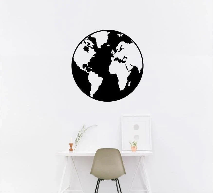 World Globe Metal World Earth Metal World Globe Metal Wall Decor - 8 inches - metal sign