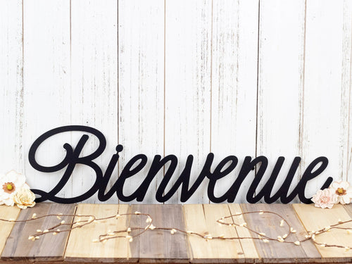 Bienvenue French Welcome Welcome Welcome Sign Welcome Outdoor Sign Wall Hanging Wall Decor - 8 inches - metal sign