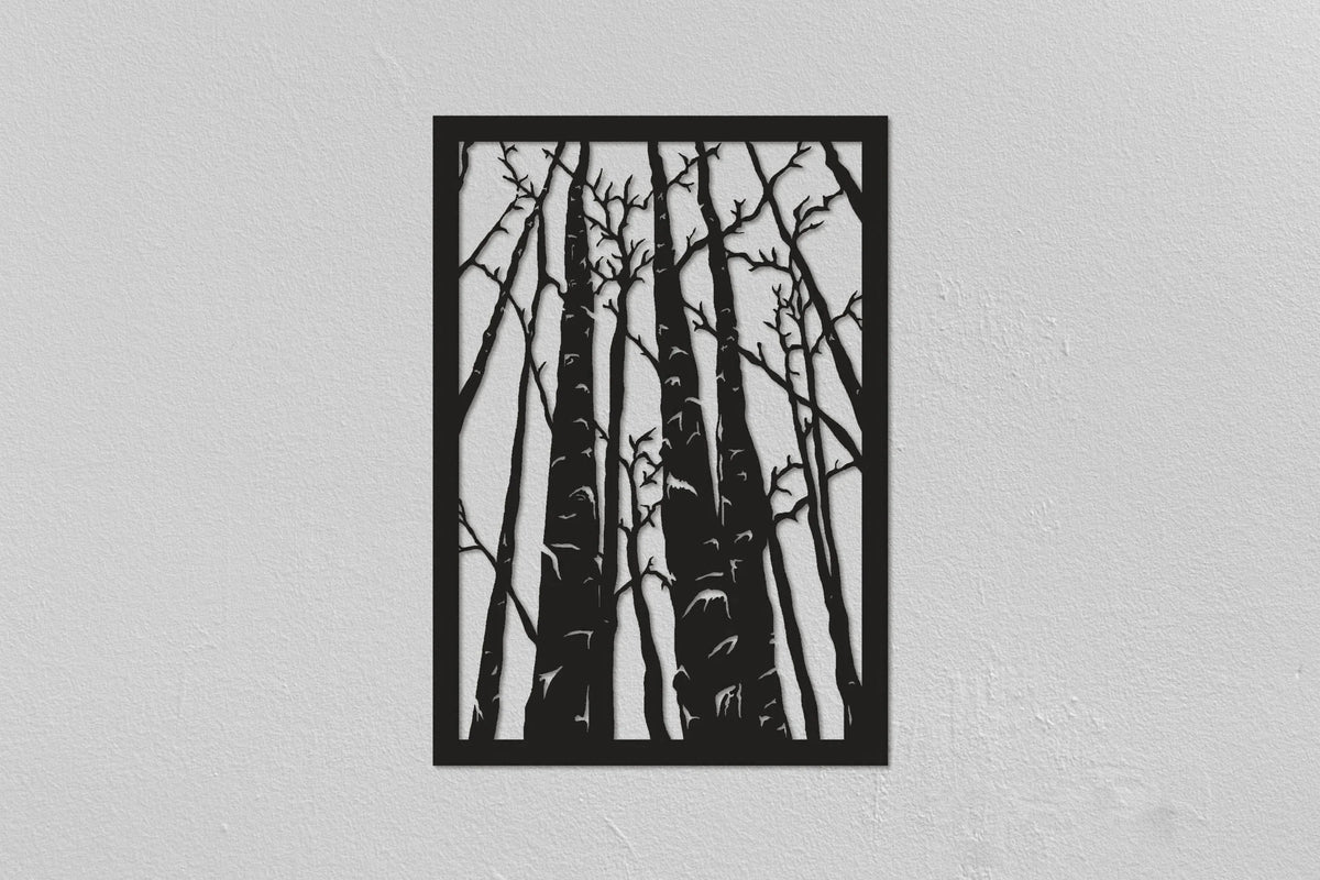 Forest Trees Design Christmas Gifts Forest Metal Poster Living Room Wall Decor Bedroom Wall Decor Metal Wall Hanging - 8 inches - metal sign