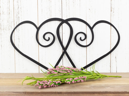 Hearts Black Decorative Wall Decor Heart - 8 inches - metal sign