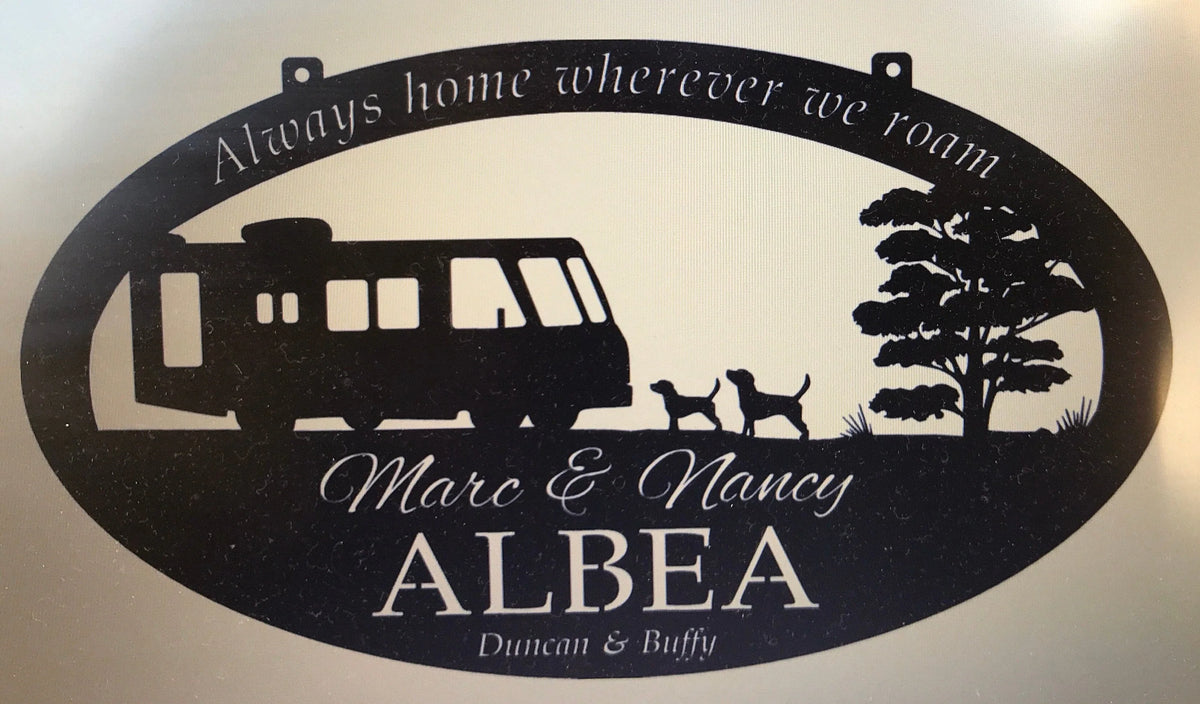 Metal Motorhome Sign moterhome Dog Sign Metal House Sign - 8 inches - metal sign