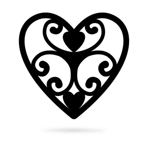 Elegant Heart Cut Metal Sign Metal House Sign - 8 inches - metal sign