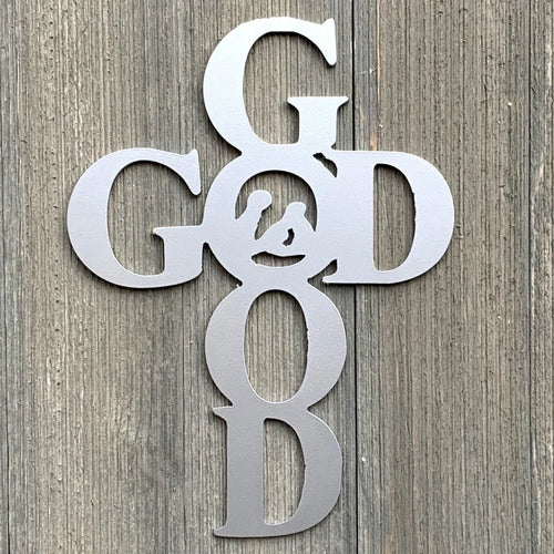 God Is Good Metal Sign Cutout Cut Metal Sign Wall Metal Art - 8 inches - metal sign