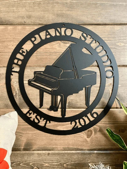 Piano Music Instrument Wall Decor Cut Metal Sign Metal House Sign - 8 inches - metal sign