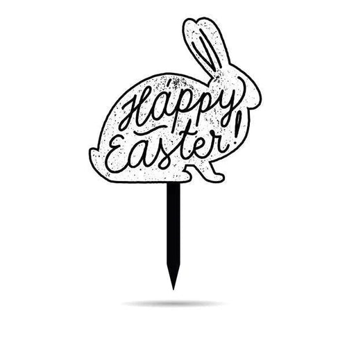 Bunny Yard Stake Cut Metal Sign Metal House Sign - 8 inches - metal sign