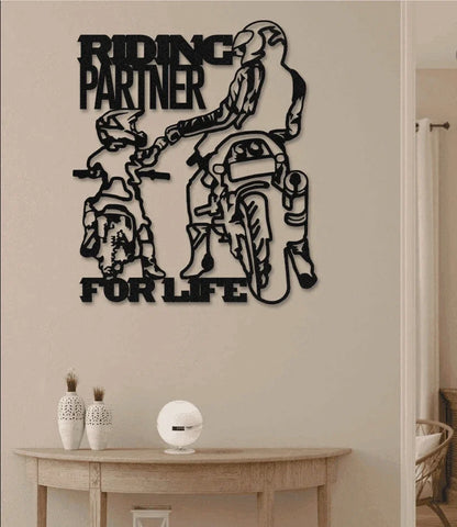 Father And Son Riding Partner For Life Metal House Sign - 8 inches - metal sign