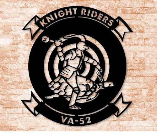 Va52 Knightriders Insignia Silhouette Metal Sign Cut Metal Sign Wall Decor - 8 inches - metal sign