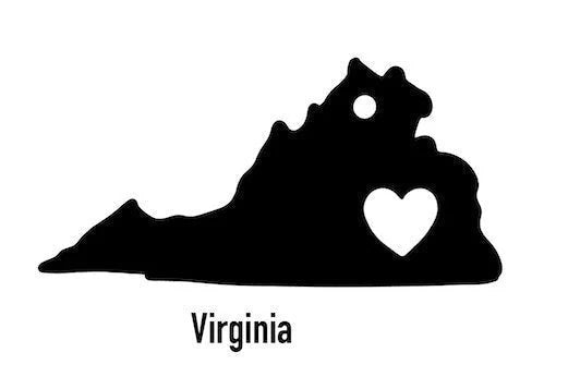 Virginia State Ornament Cut Metal Sign Wall Decor Metal Sign Metal Art - 8 inches - metal sign