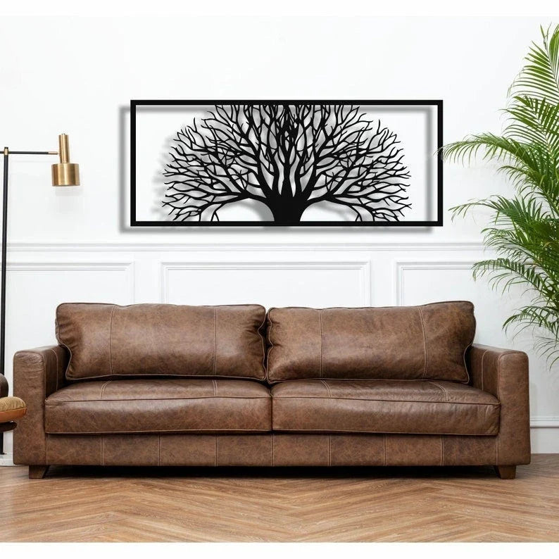 Metal Wall Decor Metal Tree Tree Of Life Decor Geometric Branch home Living Room Entryway Wall Hangings Housewarming Gift - 8 inches - metal sign