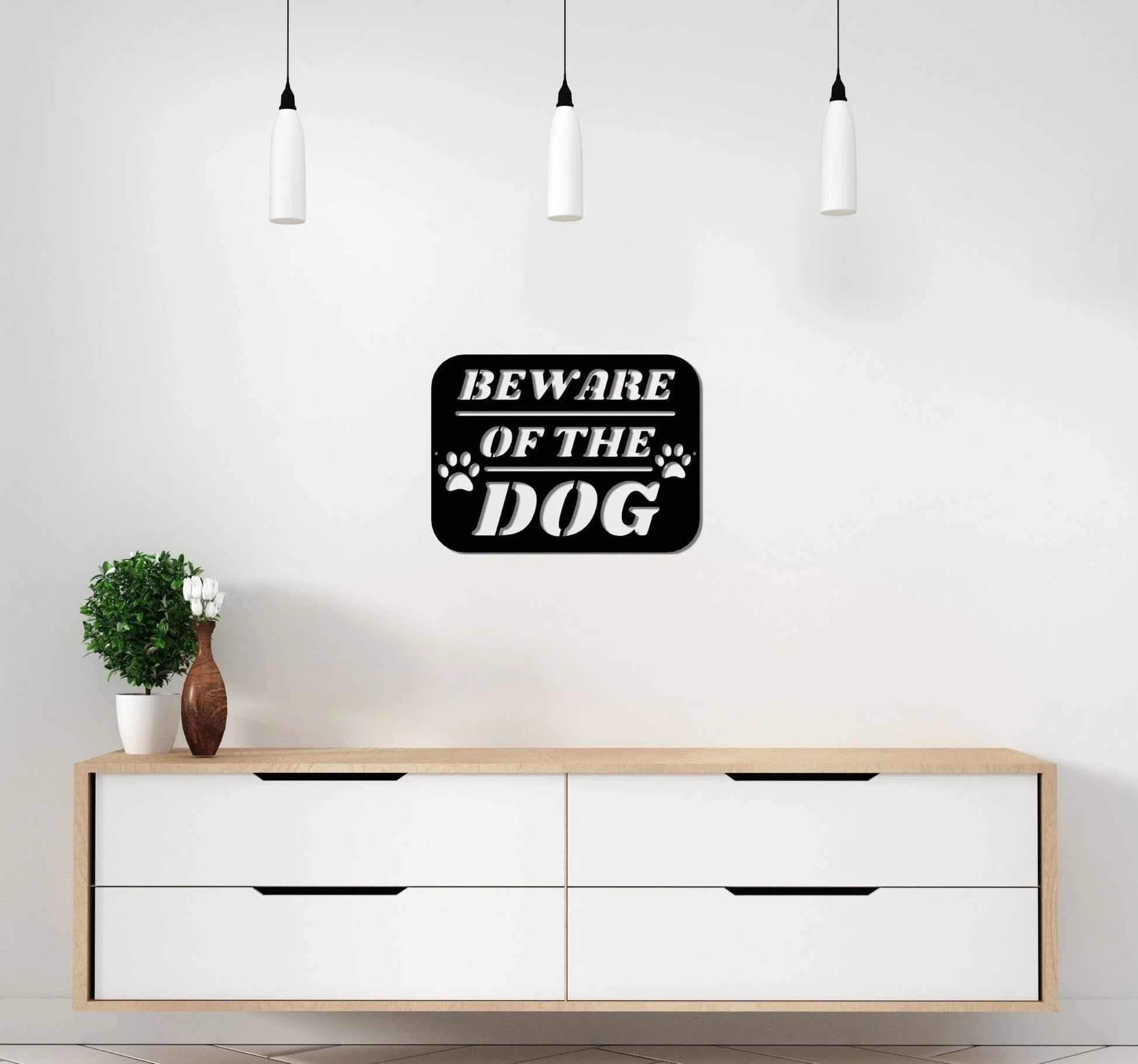 Beware Of The Dog Sign Metal Dog Sign Front Gate Dog Sign Front Door Dog Sign Non Rust Metal Sign Outdoor Indoor Metal Sign Wall Sign - 8 inches - metal sign