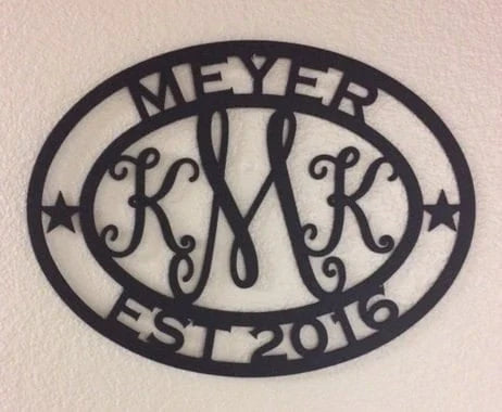 Plasma Cut Sign Hard Work Metal Sign Cut Metal Sign Wall Metal Sign - 8 inches - metal sign