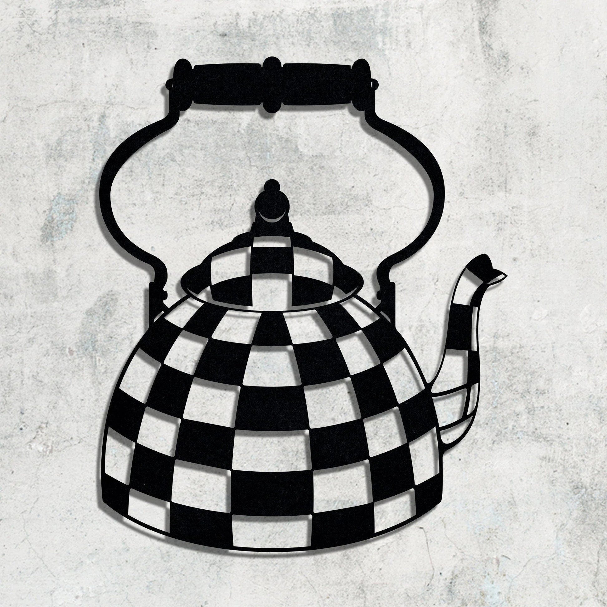 Kitechen Wall Decor Kettle Metal Wall Sign Metal Wall Hanging Gift Interior Wall Decor - 8 inches - metal sign