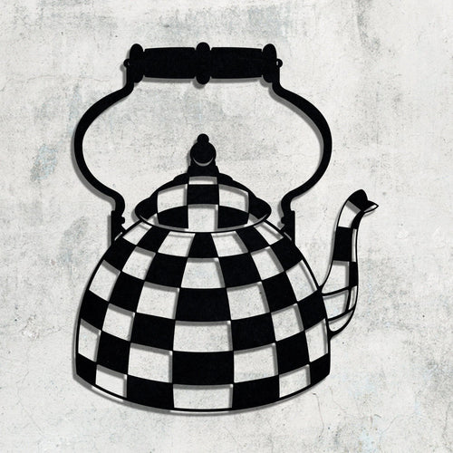 Kitechen Wall Decor Kettle Metal Wall Sign Metal Wall Hanging Gift Interior Wall Decor - 8 inches - metal sign
