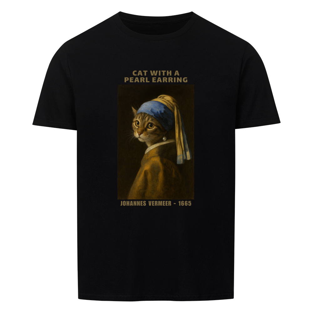 Cat With A Pearl Earring Basic Shirt Unisex