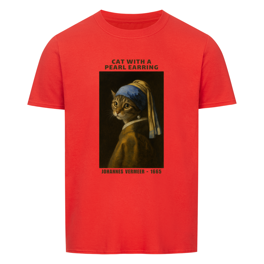 Cat With A Pearl Earring Basic Shirt Unisex
