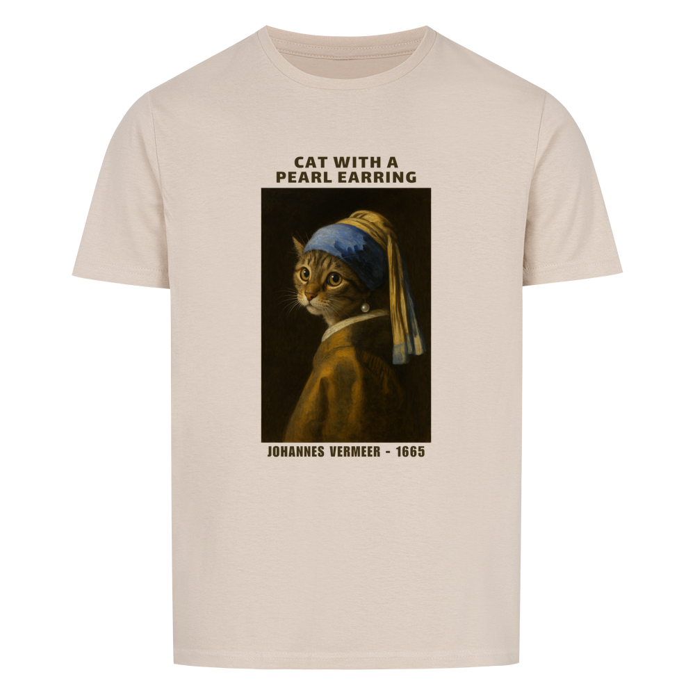 Cat With A Pearl Earring Basic Shirt Unisex