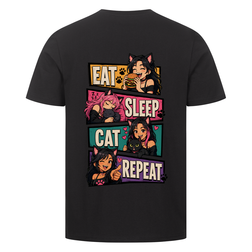 EAT SLEEP CAT REPEAT T-Shirt (Backprint)