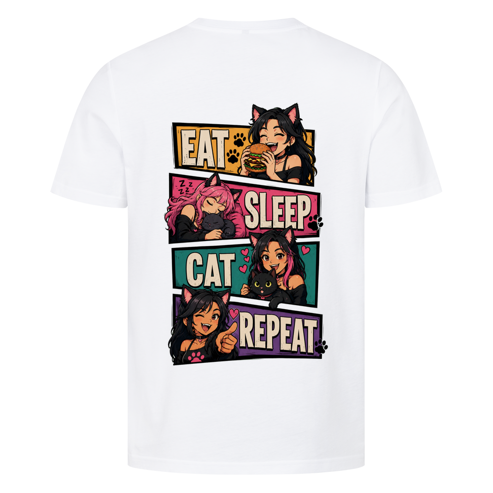 EAT SLEEP CAT REPEAT T-Shirt (Backprint)